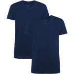 Marineblaue Kurzärmelige V-Ausschnitt Kurzarm Unterhemden aus Jersey trocknergeeignet für Herren Größe XL 2 Teile 