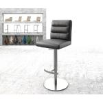 Silberne DELIFE Pela-Flex Barstühle aus Leder höhenverstellbar 