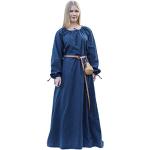 Reduzierte Blaue Langärmelige Winterkleider aus Baumwolle maschinenwaschbar für Damen Größe XL 