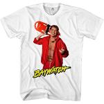 Baywatch Männer und Herren T-Shirt | David Hasselhoff Lifeguard Retro Kult ||| M2 (L, Weiß)
