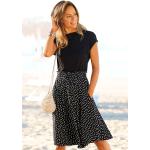 Schwarze Gepunktete Kurzärmelige Beachtime Damenkleider aus Jersey Größe L 