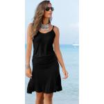 Schwarze Print Beachtime Strandkleider aus Jersey für Damen Größe M 