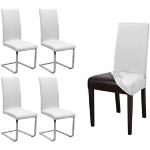 Weiße Stuhlhussen aus Jersey 4 Teile 