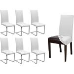 Weiße Stuhlhussen aus Jersey 6 Teile 