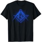 Beleuchtet Freimaurer-Symbol-Logo, blauer Winkel und Kompass T-Shirt
