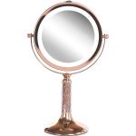 Beliani, Kosmetikspiegel, Kosmetikspiegel roségold mit LED-Beleuchtung ø 18 cm BAIXAS