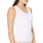 Reduzierte Weiße Belly Cloud V-Ausschnitt Miederhemden aus Elastan für Damen Größe L 