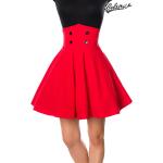 Rote Rockabilly Look Belsira Mini High Waist Röcke aus Jersey für Damen Größe L 