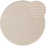 Beige benuta Runde Teppiche 150 cm aus Wolle 