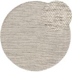 Beige benuta Runde Teppiche 100 cm aus Wolle 