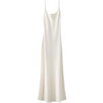 Weiße Langärmelige Bershka Maxi Winterkleider für Damen Größe XS 