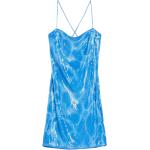 Hellblaue Ärmellose Mini Rückenfreie Abendkleider mit Glitzer für Damen Größe XS 