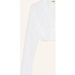 Weiße Kurzärmelige Berwin & Wolff V-Ausschnitt Dirndlblusen kurzarm aus Polyester für Damen Größe XS 