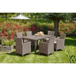 Braune Best Möbel Gartenmöbel-Sets & Gartenmöbel Garnituren aus Kunststoff wetterfest für 6 Personen 