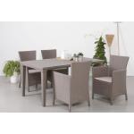 Braune Best Möbel Gartenmöbel-Sets & Gartenmöbel Garnituren aus Polyester mit Kissen 9 Teile 