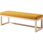 Gelbe Norrwood Bettbänke aus Holz 