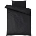 Schwarze bügelfreie Bettwäsche aus Polyester 140x200 cm 