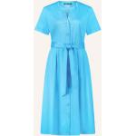 Blaue Betty Barclay Frühlingskleider mit Gürtel aus Baumwolle für Damen Größe XL 
