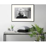 Schwarze Marilyn Monroe Wanddeko aus Massivholz 
