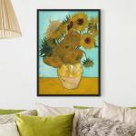 Gelbe Bilder-Welten Van Gogh Vasen & Blumenvasen Sonnenblumen aus Massivholz 