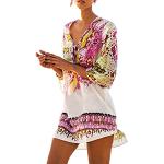 Reduzierte Boho Strandkleider aus Chiffon maschinenwaschbar für Damen Einheitsgröße 