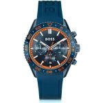 Blaue HUGO BOSS BOSS Herrenarmbanduhren aus Silikon mit Chronograph-Zifferblatt mit Silikonarmband 