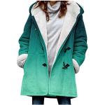 Grüne Streetwear Wasserdichte Winddichte Damendufflecoats aus Fleece zur Party 