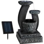 Schwarze Blumfeldt Kaskadenbrunnen aus Kunststoff solarbetrieben 