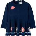 Marineblaue Klassische Langärmelige Bóboli Kinderstrickkleider Blumen aus Polyester für Babys Größe 110 