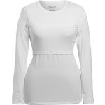 Weiße Klassische Langärmelige Boob Shirts für Schwangere für Damen Größe XXL 