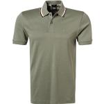 BOSS Black Herren Polo Shirt, Slim Fit, Baumwoll-Jersey, salbei grün