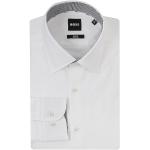Reduzierte Weiße Business Langärmelige HUGO BOSS BOSS Slim Fit Hemden aus Elastan für Herren 