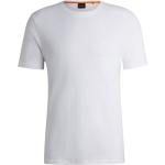 Reduzierte Weiße Business Kurzärmelige HUGO BOSS Boss Orange Rundhals-Auschnitt T-Shirts Orangen aus Baumwolle für Herren Größe M 