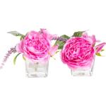 Pinke Kunstblumen aus Glas 