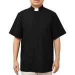 Schwarze Kurzärmelige Preacher Priester Kostüme Handwäsche für Herren Größe M 