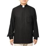 Schwarze Langärmelige Preacher Priester Kostüme Handwäsche für Herren 