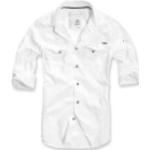 Reduzierte Weiße Brandit Slim Fit Hemden aus Baumwolle für Herren Größe L 