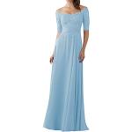 Hellblaue Elegante Maxi Abendkleider & festliche Kleider für Damen Größe M für die Brautjungfern 