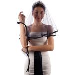 Brautschleier | Eleganter Brautschleier mit Taillengürtel, Kostüm für Hochzeit Henna Nacht, Marineblau, Standard