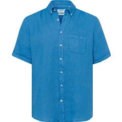 BRAX Herren Style Dan U Linen Garment DYE Herrenhemd aus sommerlichem Leinen mit Button Down Kragen Hemd, Greece, L
