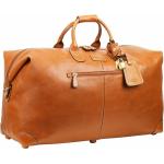 Cognacfarbene Bric's Life Herrenreisetaschen aus Leder 