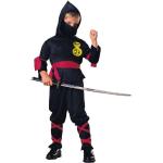Schwarze Ninja-Kinderkostüme aus Polyester für Jungen 