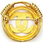 Reduzierte Goldene Vintage Chanel Damenbroschen aus Gold 