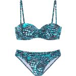 Blaue Print Bruno Banani Bandeau Bikinis aus Mikrofaser für Damen 