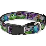 Buckle Down Monsters Inc. Eye Collage verwitterter Martingale Hundehalsband, grünen/Blues, 2,5 cm/38,1–66 cm/groß