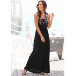 Schwarze Buffalo Maxi V-Ausschnitt Maxikleider & lange Kleider aus Jersey für Damen Größe XS 