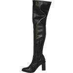 Schwarze Buffalo High-Heel Stiefel aus Kunstleder für Damen Größe 38 