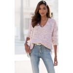 Rosa Buffalo V-Ausschnitt V-Pullover aus Polyester für Damen Größe S 