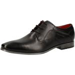 Schwarze Business Bugatti Fashion Flache Business-Schuhe Schnürung für Herren 