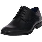 Reduzierte Schwarze Business Bugatti Fashion Derby Schuhe aus Leder für Herren Größe 43 